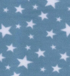 Printed Polar Fleece Fabric Material - STARS BLUE - Picture 1 of 1