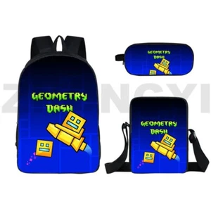 Mochila Geometry Dash Bolsa de libros Bolsa escolar 16" Angry Geometry Dash Bagpack nueva - Imagen 1 de 52