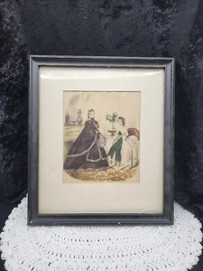 Impresión artística enmarcada enmarcada victoriana de colección ""Moda LA"" estilo victoriano de invierno - Imagen 1 de 8
