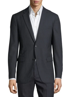 Theory Mens Eclipse Multicolor Trim Check Sport Coat Size 38R L82308 - Image 1 of 2