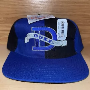 Vintage NWT 90s Duke Blue Devils Snapback Hat Cap Color Block NCAA - Rare - Picture 1 of 14