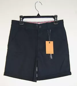 Pantaloncini chino Ben Sherman Big Boys neri con polsini piatti davanti nuovi con etichette taglia 7 10 12 - Foto 1 di 8