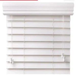 2" Faux Wood Corded White Blinds - 23" x 64" Lotus & Windoware FC2364WH - Picture 1 of 2