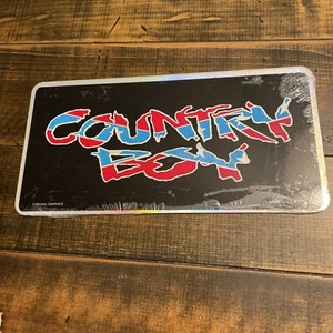 DE COLECCIÓN Para Country Boy 90s Bandera Frontal ETIQUETA MATRÍCULA SIGNO NOS Retro - Imagen 1 de 6