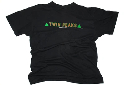 Camiseta Original Vintage OFICIAL TWIN PEAKS TV Show L Negra 1990 David Lynch Foto 1 de 4