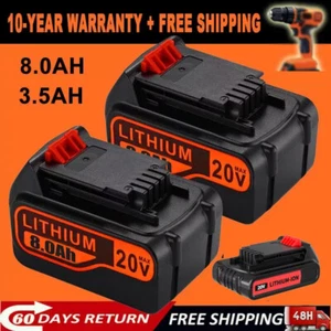 Pack 8.0Ah 20Volt LB2X4020 Battery FOR Black&Decker 20V MAX Lithium LBXR20 LBX20 - Picture 1 of 21