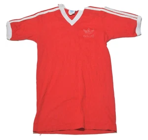 Vintage Adidas Jersey Shirt Top Men's Size Small S Red Short Sleeve 100% Cotton - Picture 1 of 8