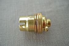 BRASS BAYONET FITTING BULB HOLDER LAMP HOLDER EARTHED WITH SHADE RING 10MM L2