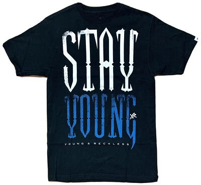 Stay Young Stay Reckless Young & Reckless T-shirt Size Medium 100% Cotton Black - Image 1 of 4