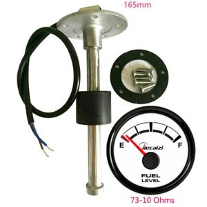Jiecaizi 52mm Fuel Level Gauge With 165mm Sender 73-10ohms Blue LED For Car Boat - Picture 1 of 8