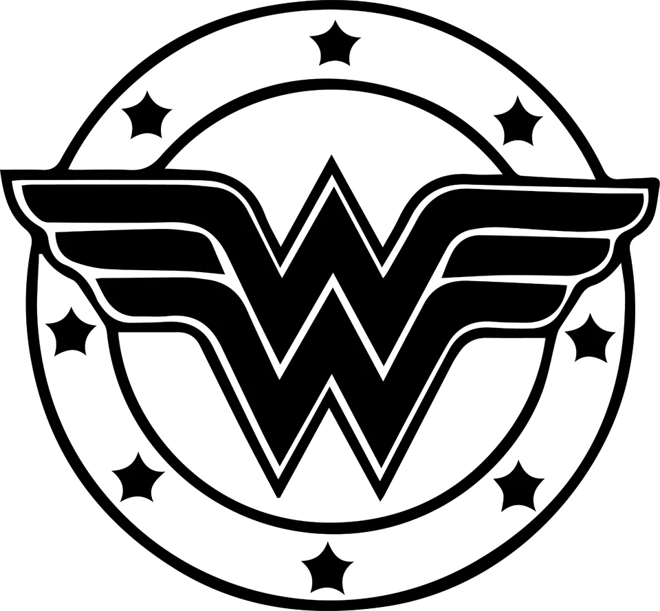 Calcomanía Vinilo Coche Camión Adhesivo Pared DC Liga de la Justicia - Logo Mujer Maravilla v3 Foto 1 de 4