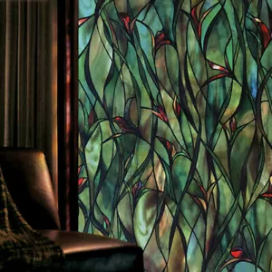 Orchidee gebeizt Tür Fenster Folien statisch haftend Glas Aufkleber Sichtschutz Wohndeko - Bild 1 von 10