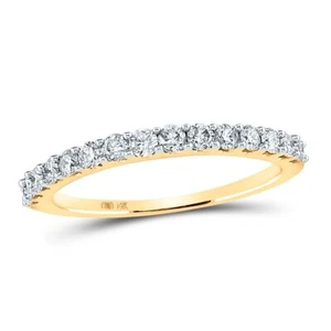 14kt Yellow Gold Womens Round Diamond Wedding Anniversary Band 1/2 Cttw Size 7 - Picture 1 of 1