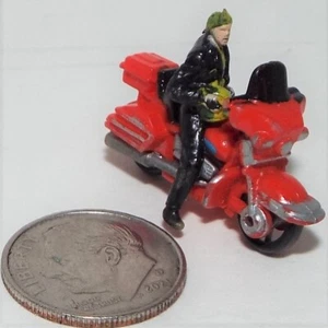 Very Small Micro Machine Harley-Davidson Electra Glide in Red with Rider (G) # 2 - Picture 1 of 4