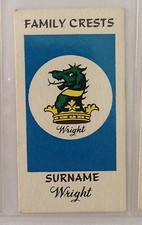 Wright Surname Family Crests 1961 Card Sweetule Products Advertising (B81)