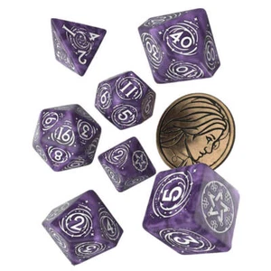 The Witcher Juego de dados poliédricos de lavanda pintados Yennefer Lila y grose - Imagen 1 de 3