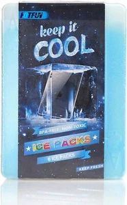 Ice Packs for Lunch Box Slim Reusable Freezer Dry Pack 6, Blue - Picture 1 of 7