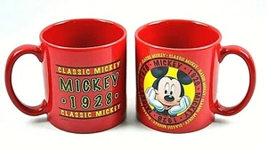 Par de tazas de café clásicas originales de Mickey Mouse rojas 1928 de Disney Store - Imagen 1 de 7