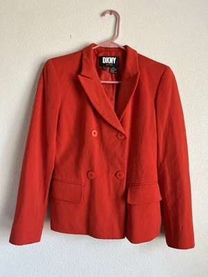 Blazer DKNY Mujer Naranja 100% Lana Talla 2 Foto 1 de 4