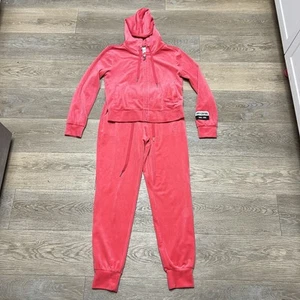 Juicy by Juicy Couture Pink Red Velvet Track Suit Set Size Small NWOT - Picture 1 of 21