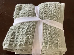 Tahari Home Waschlappen (4) grün schnelltrocknend 100 % Baumwolle 13 Zoll x 13 Zoll Neu mit Etikett - Bild 1 von 2