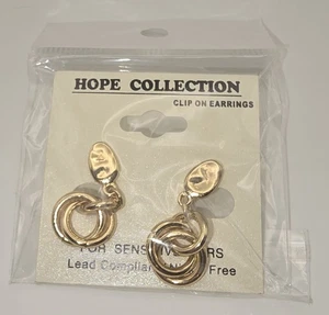Women's Hope Collection Gold Toned Clip-on Earrings NWT -573 - Picture 1 of 3