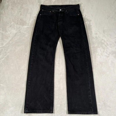 Vintage Levi's 501 XX Jeans Men's 32X32 Button Fly Denim Black Faded USA 90s - Image 1 of 4
