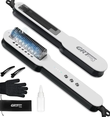 Hydro Ionic Hair Brush Ceramic Straightener Comb Water Emitter Button 230C Easy - Image 1 of 4