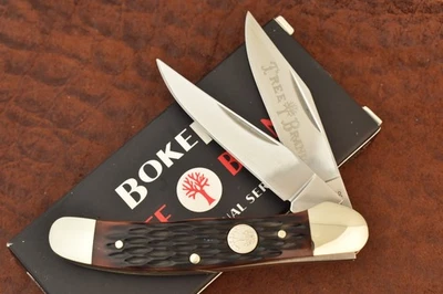 BOKER TREE BRAND PREMIUM 2 BLADED COPPERHEAD KNIFE JIGGED BROWN BONE (25648) - Image 1 of 4