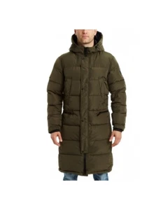 Vince Camuto Quilted Long Puffer Jacket Men's XL Olive Zip/Snap Closure - Picture 1 of 17