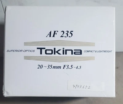 Minolta AF 20-35mm f/3.5-4.5 for Sony Minolta A Mount Lens in box with manual - Image 1 of 4