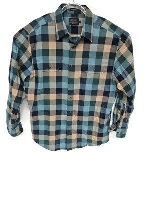 Pendleton Mens Large Plaid Flannel Wool Blend Bridger Long Sleeve Shirt - Image 1 of 4