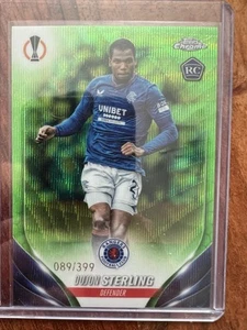 2023-24 Topps Chrome UEFA Dujon Sterling Neon Green Wave Refractor /399 Rookie - Bild 1 von 2