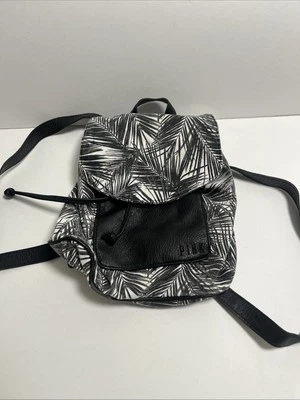 PINK Backpack purse leather and cloth Palm pattern size 13 x 10 - Image 1 of 4