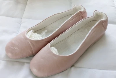 Cuddledown Pink Lambskin Ballet Flat Slippers Size 11 Soft Sole Shoe - Image 1 of 4
