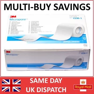 3M Micropore Surgical Tape 1.25cm - 2.5cm - 5cm Options - Picture 1 of 3