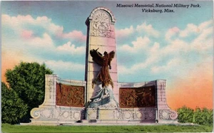 Vicksburg National Military Park - Missouri Memorial Linen Postcard Unposted - Picture 1 of 2