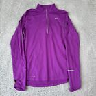 Nike Running Dri femme coupe 1/4 zip violet avec trous de pouce taille M excellent