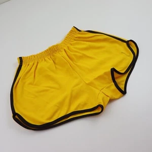 Vtg 70s 80s Champion Sprinter Shorts Mens L 36 Yellow Nylon Running USA Made Gym - Picture 1 of 9