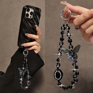 Luxury Wrist Short Hanging Rope Butterfly Phone Lanyard Bag Accessories - Zdjęcie 1 z 6