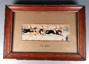 Antique Stevengraph "The Start" Horse Racing Silk Picture & "The Good Old Days" - Picture 1 of 8