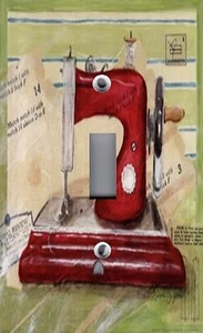 Light Switch Plate & Outlet Covers VINTAGE SEWING MACHINE IN STITCHES - Picture 1 of 26