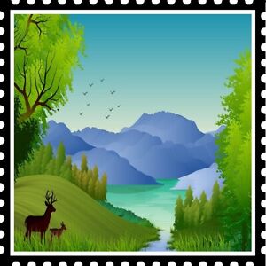 30 Custom Nature's Beauty Stamp Art Personalized Address Labels