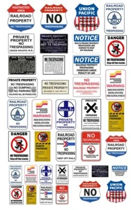 1:87 HO scale model railroad property no trespassing warning signs - Picture 1 of 1