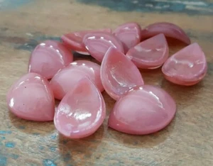 ♥Nr.C120- Tolle alte Glascabochons 12 Stück mondscheinrosa gebogen 21 x 14 mm♥ - Picture 1 of 2