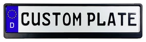 Custom German License Plate with Small Font (up to 11 characters) and Frame - Picture 1 of 6