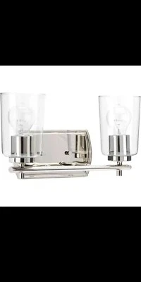 Progress Lighting Adley 2-Light Polished Nickel Clear Glass Bath Vanity Light Nw - Image 1 of 2