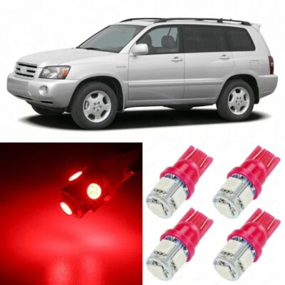10 x Ultra RED Interior LED Light Package For 2001- 2007 Toyota Highlander - Image 1 of 4