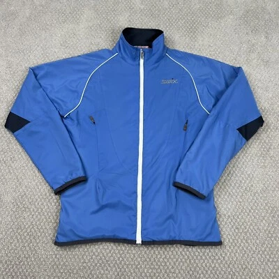 Jaqueta Swix feminina leve azul com zíper completo tamanho médio esqui caminhadas ao ar livre - Imagem 1 de 4