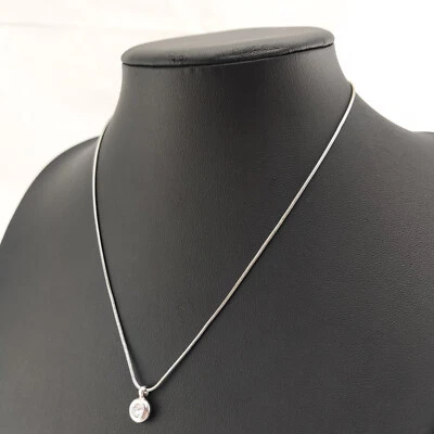 ⭐ Swarovski Halskette Collier Anhänger Strass Stein Kette Perle Silber 144 ⭐ - Bild 1 von 4